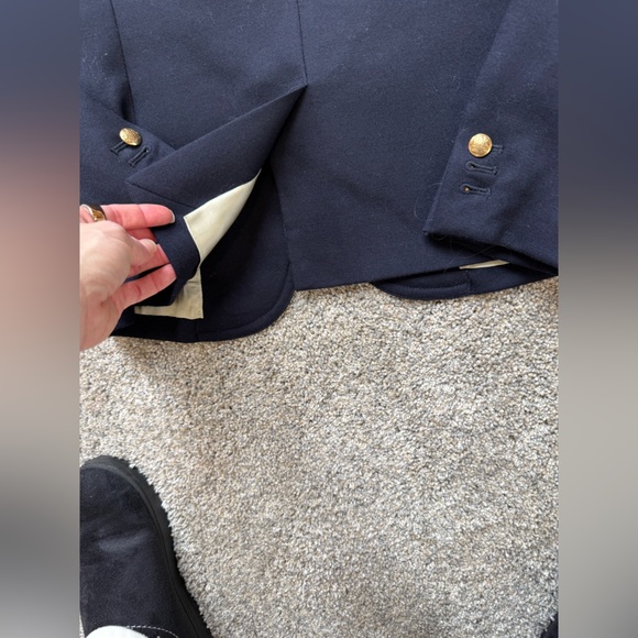 J.Crew Schoolboy Navy Wool Blazer Size 2 Gold Buttons - Picture 10 of 11